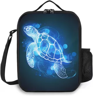 Sea Turtle Lunch Box Insulated Lunch Bag for Women Men Reusable Large Capacity Lunchbox with Shoulder Strap Small Leakproof Cooler Food Bento Tote Bag for Work Travel Picnic