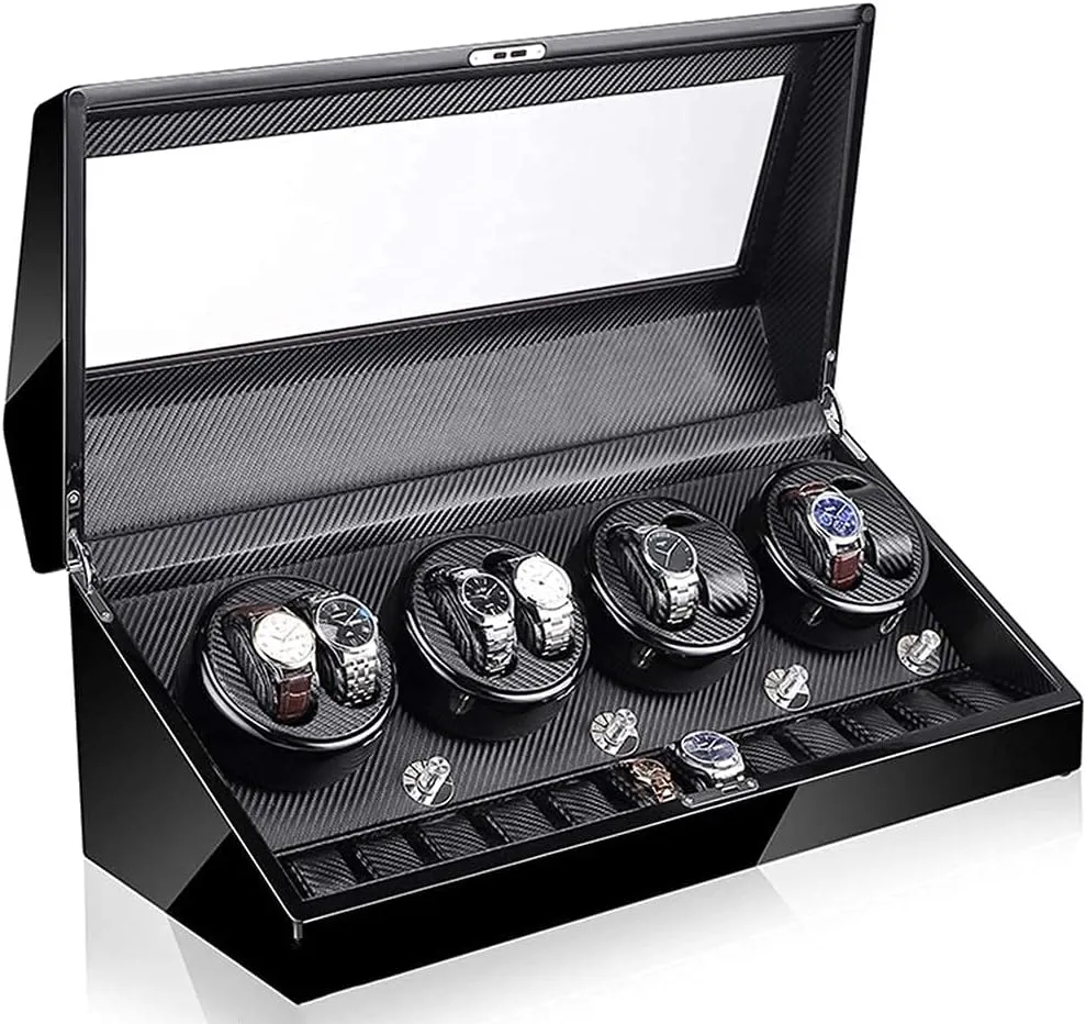 Self Winding Automatic Watch Winder 8 12 Leather Storages Watch Winder Box for All Automatic Mechanical Watches with Quiet Motor Bedroom Accessories