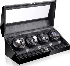 Self Winding Automatic Watch Winder 8 12 Leather Storages Watch Winder Box for All Automatic Mechanical Watches with Quiet Motor Bedroom Accessories