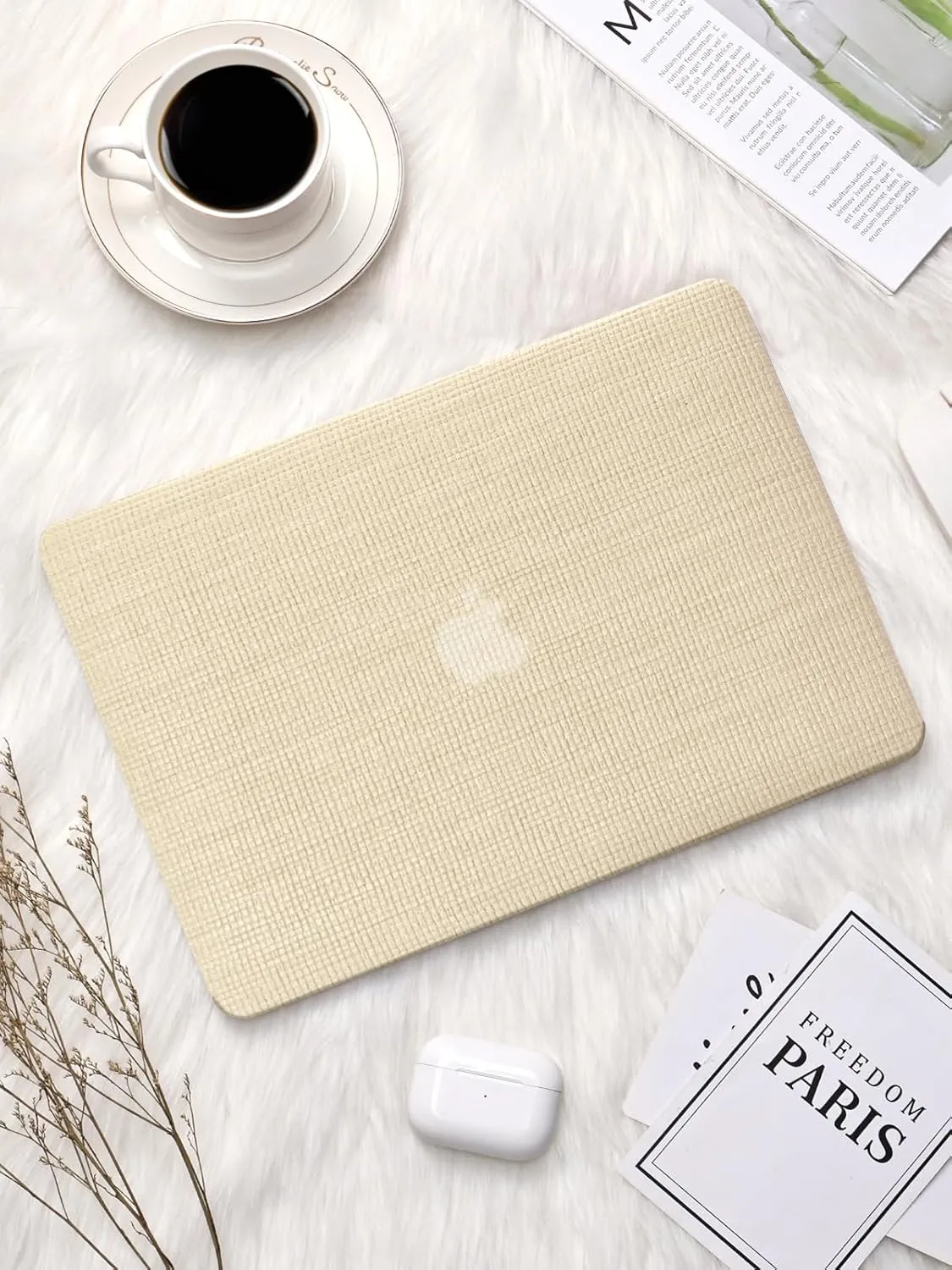 Seorsok Compatible with MacBook Pro 13 inch Case M2 2023,2022,2021-2016 A2338 M1 A2251 A2289 A2159 A1989 A1708 A1706,Elegant Leather Plastic Hard Shell Case with Transparent Keyboard Cover,Khaki