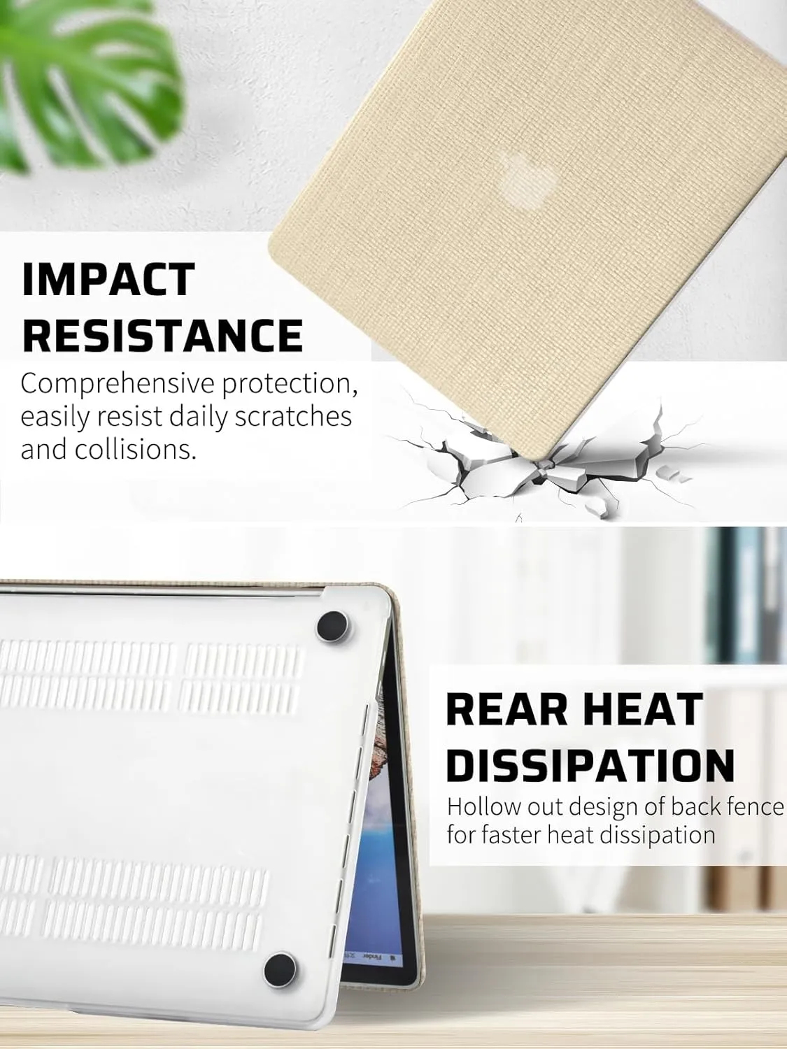 Seorsok Compatible with MacBook Pro 13 inch Case M2 2023,2022,2021-2016 A2338 M1 A2251 A2289 A2159 A1989 A1708 A1706,Elegant Leather Plastic Hard Shell Case with Transparent Keyboard Cover,Khaki