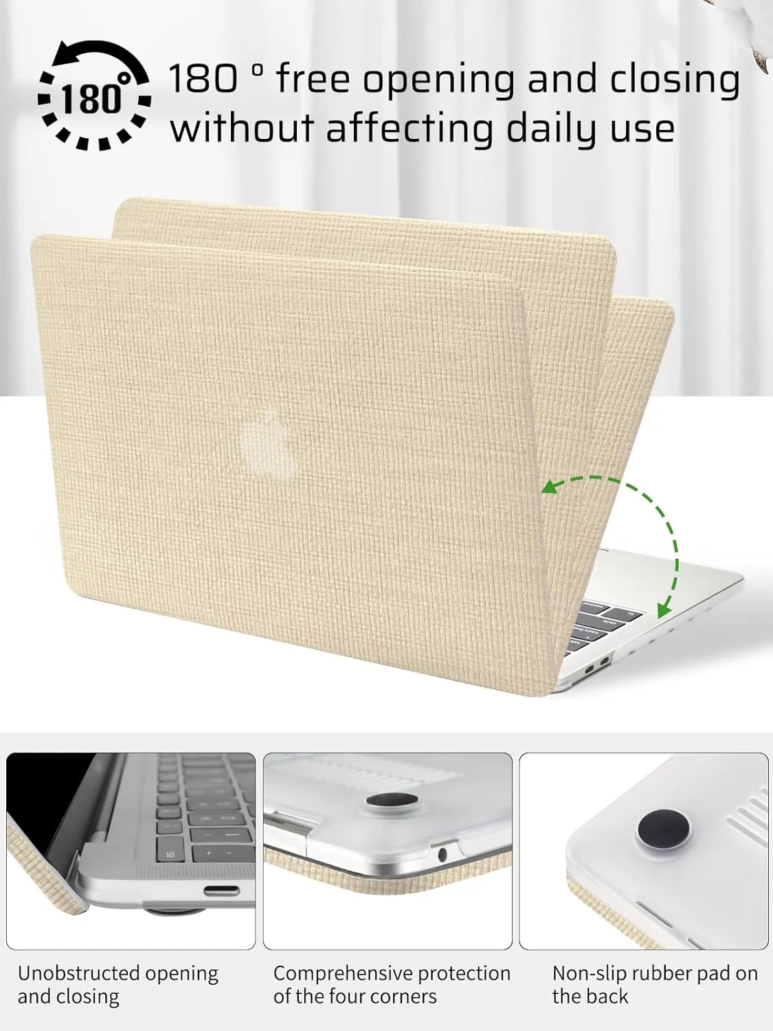 Seorsok Compatible with MacBook Pro 13 inch Case M2 2023,2022,2021-2016 A2338 M1 A2251 A2289 A2159 A1989 A1708 A1706,Elegant Leather Plastic Hard Shell Case with Transparent Keyboard Cover,Khaki