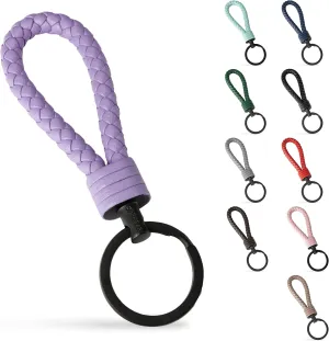 SERASAR | Leather Keychain [Strong] with Stainless Steel Key Ring - Additional Rings for Small Keys - With Gift Box