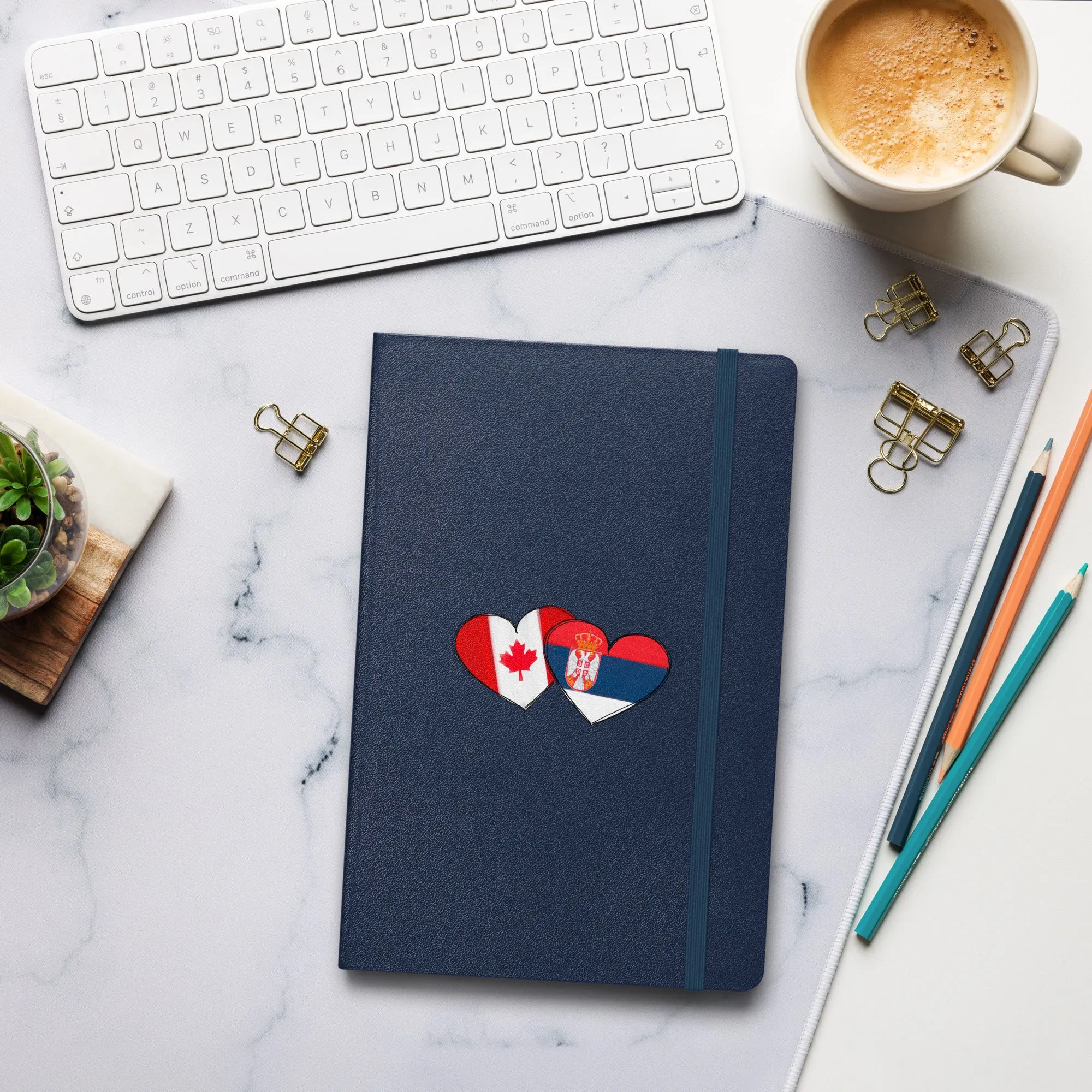 Serbian-Canadian Heart Hardcover Notebook