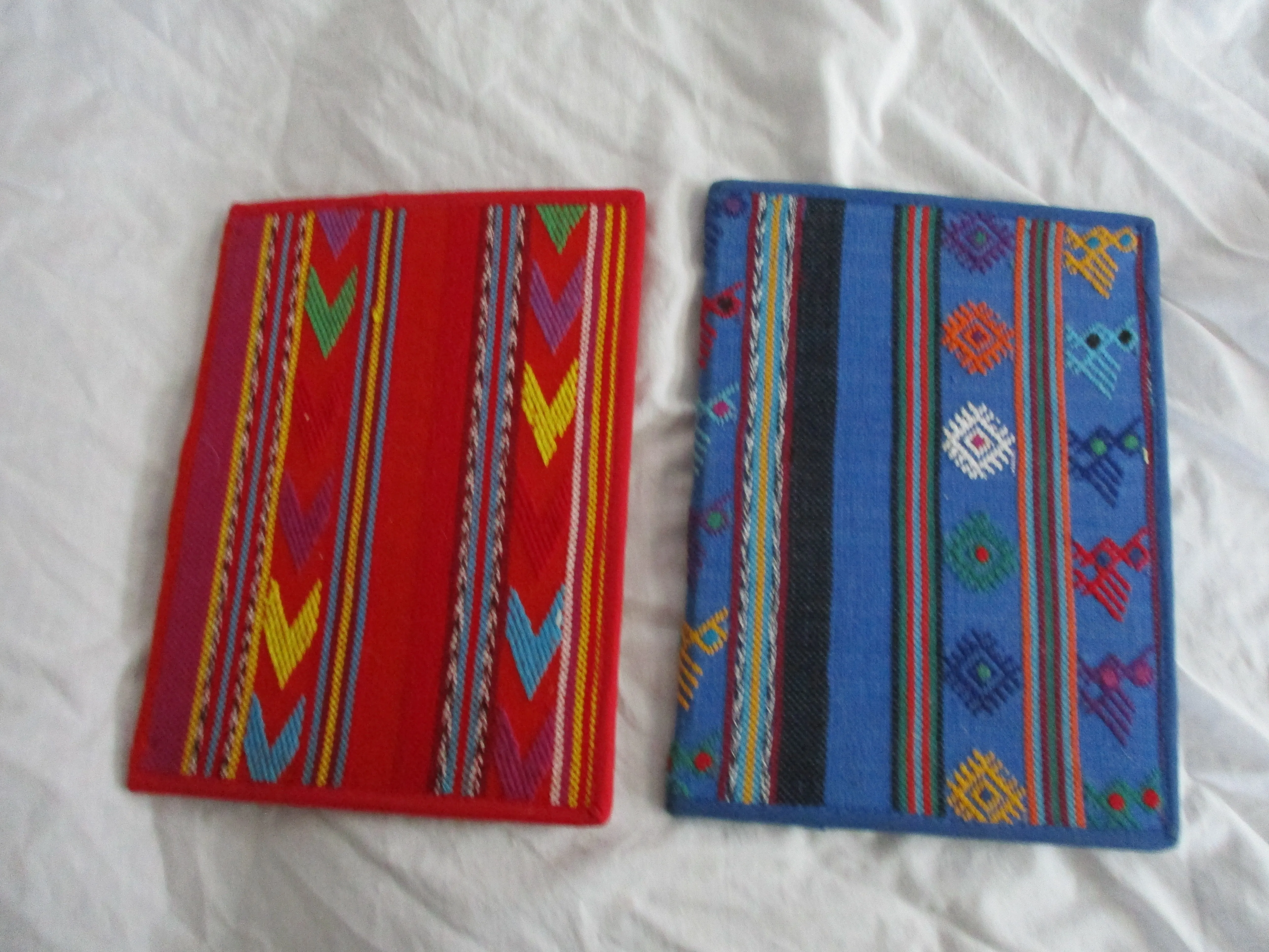 Set Lot 2 NEW GUATEMALA Notebook Journal COVER RED BLUE 9.5 x7" Writer Gift