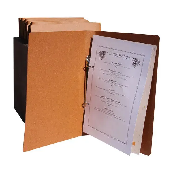 Set of 25 A5 Leather Menu Binders with or without pockets