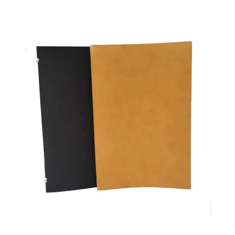 Set of 25 A5 Leather Menus Black or Light Tan with or without pockets