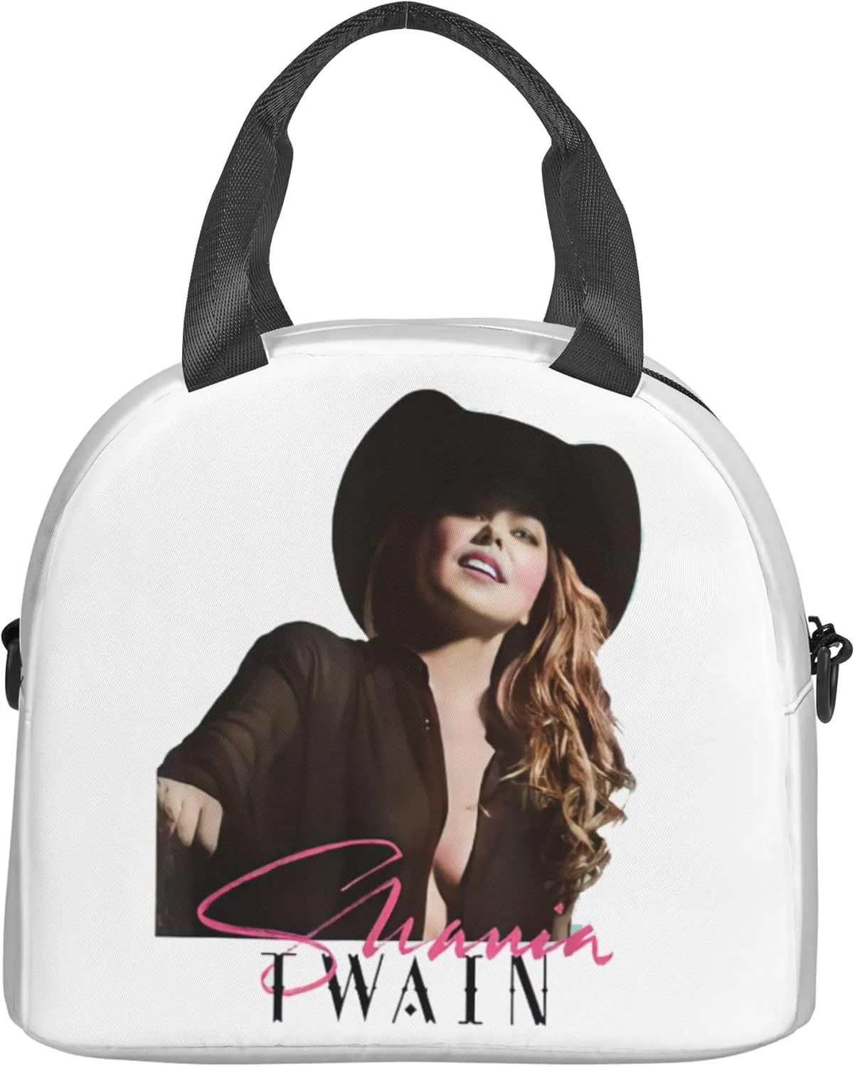 Shania Music Twain Men Women Lunch Bag Insulated Reusable Handheld Crossbody Portable Lunch Box Adult Lunch Box Suitable For Office Work Travel
