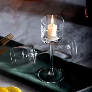 Shannon Carter High-Footed Crystal Glass Candle Holder