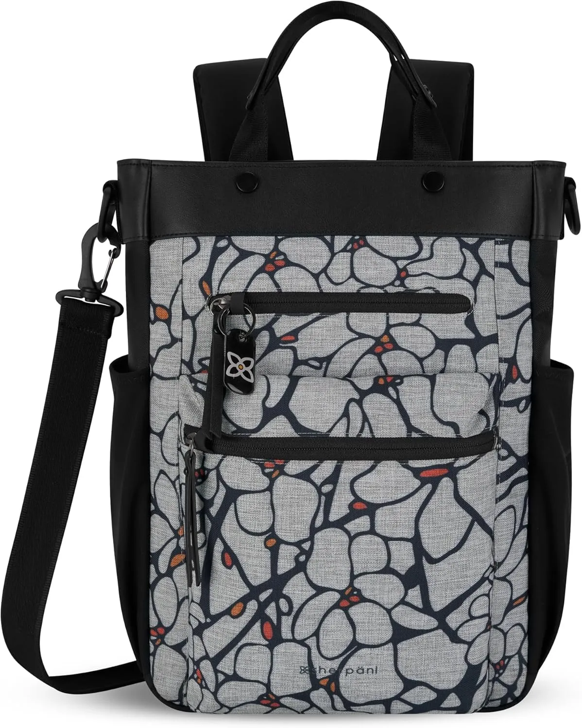 Sherpani Soleil, Anti Theft Convertible Backpack, 3 in 1 Tote Bag, Crossbody Bag, Cross Body Purse, 18L Travel Backpack, Travel Gifts for Women, RFID Protection, Fits 15” Laptop (Sakura)