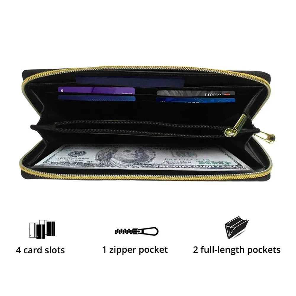 Shineful Leather Clutch Purse With Wristlet Strap Handle Enchanted Autumn Butterfly