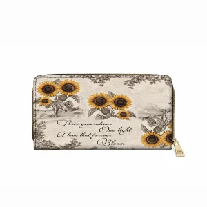 Shineful Leather Clutch Purse With Wristlet Strap Handle Generations of Sunshine