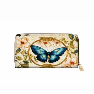 Shineful Leather Clutch Purse With Wristlet Strap Handle Regency Blossom Heritage