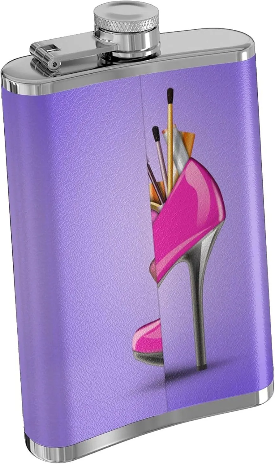Shoes And Makeup Portable Stainless Steel Small Flagon, Outdoor Flat Pocket Liquor Flask Wine Pot Hip Flask