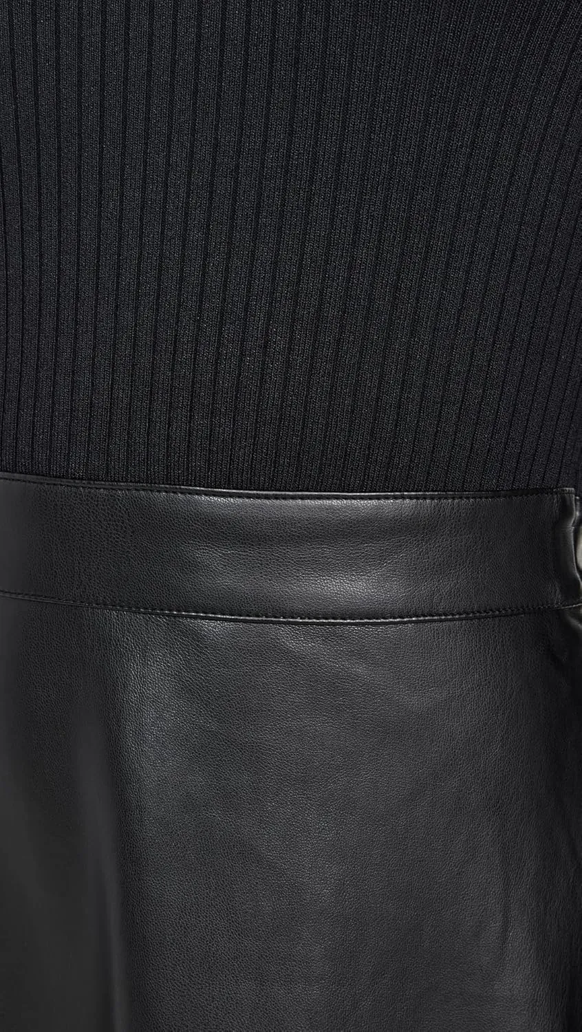 Shoshanna Women's Leather Knit Lonnie Dress