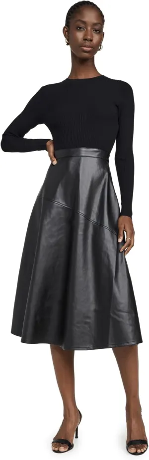 Shoshanna Women's Leather Knit Lonnie Dress