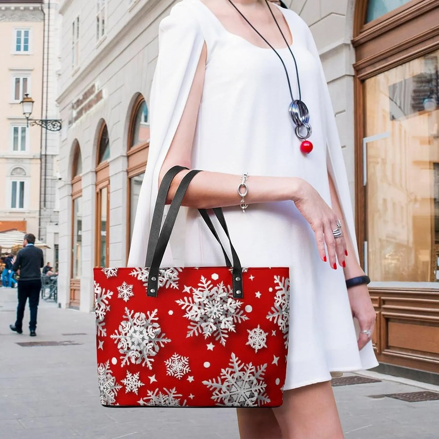 Shoulder Bag Beach PU Leather Shoulder Bag with Large Capacity Women Clutch Bag for Christmas