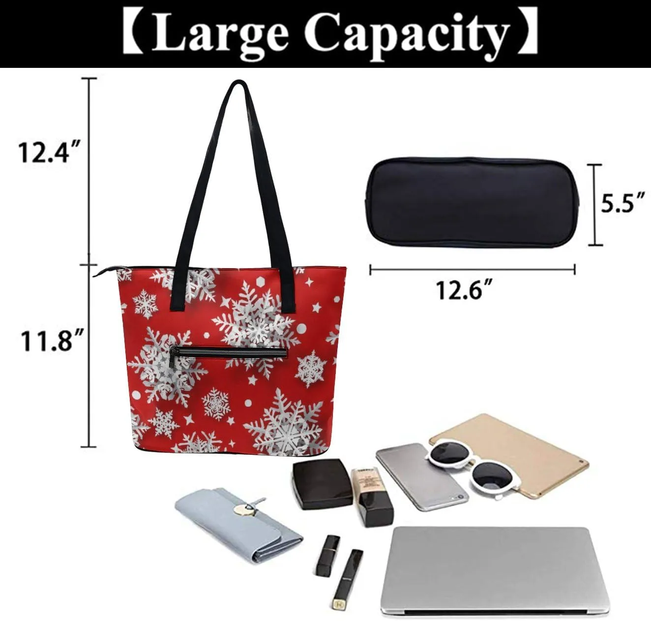 Shoulder Bag Beach PU Leather Shoulder Bag with Large Capacity Women Clutch Bag for Christmas