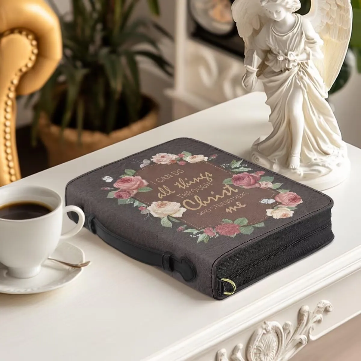 Shoulder Strap Bag Bible Carrying Case for Church Services Bible Cover with Adjustable Strap