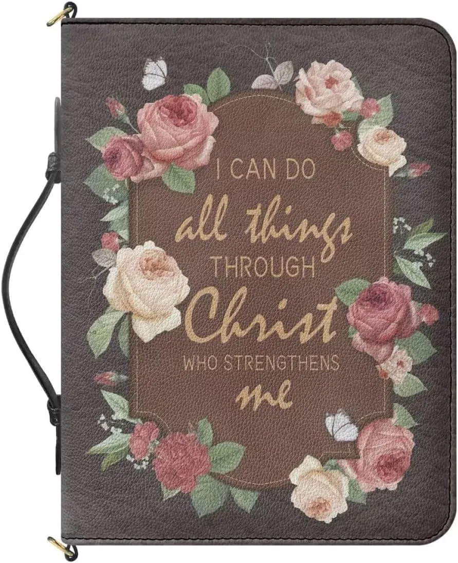 Shoulder Strap Bag Bible Carrying Case for Church Services Bible Cover with Adjustable Strap