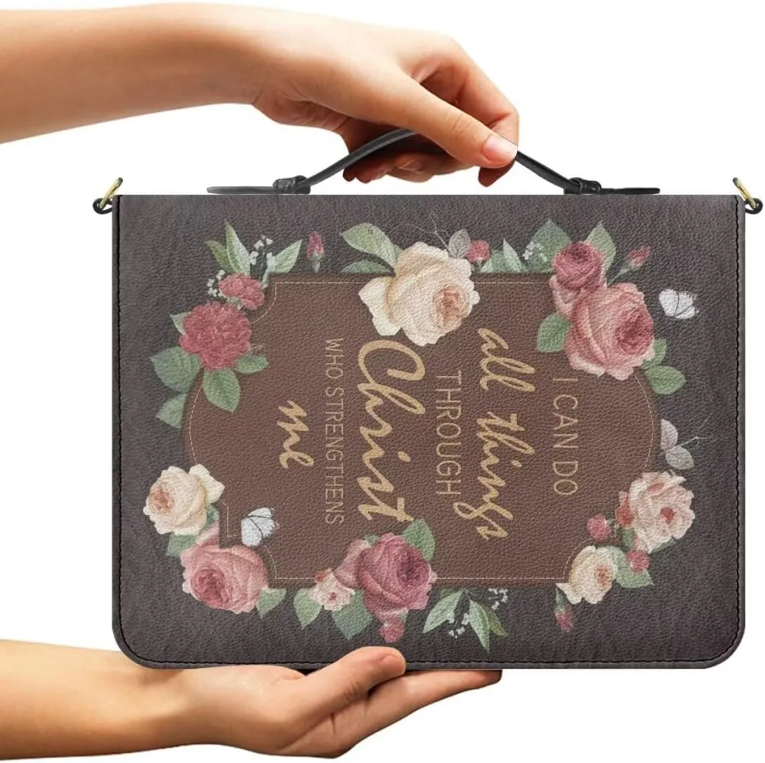 Shoulder Strap Bag Bible Carrying Case for Church Services Bible Cover with Adjustable Strap