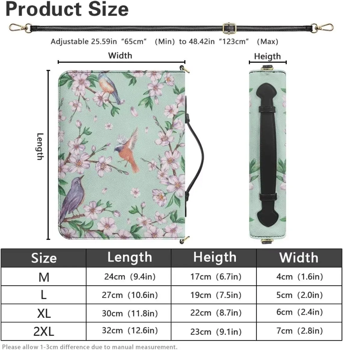 Shoulder Strap Bag for Women Bible Bag for Women Bible Cover Bible Case with Handle Zipper Handbag Gift for Mom