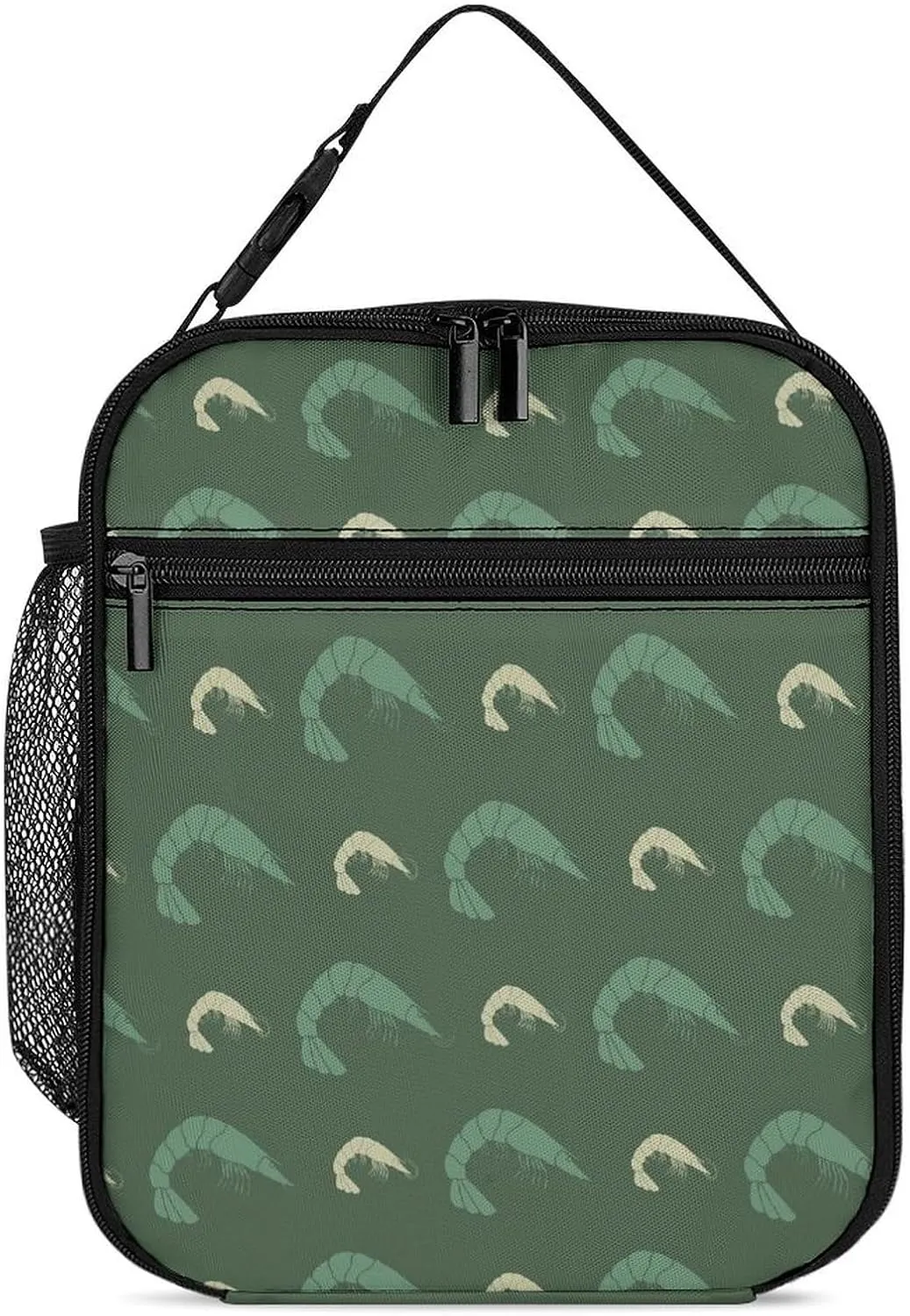 Shrimp Prawns Reusable Lunch Bag Insulated Portable Lunch Box Bag Leak Proof Dining Bag Lunch Box Container Tote Pattern113