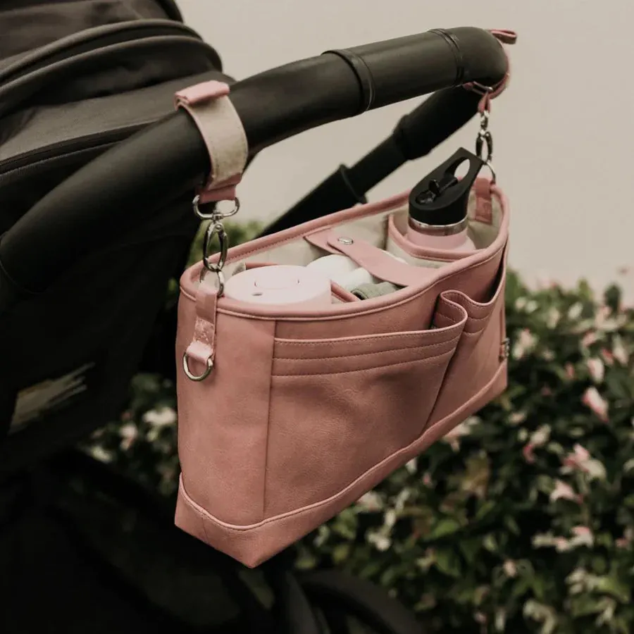 Signature Pram Caddy (Vegan Leather) — Dusty Rose
