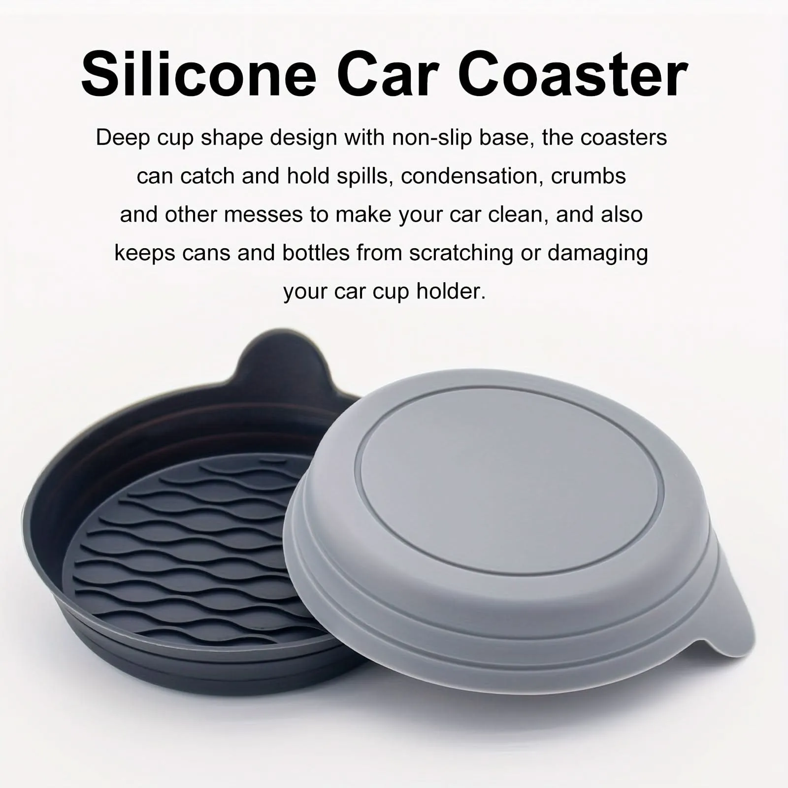 Silicone Car Coaster Set - Spill-Proof, Durable