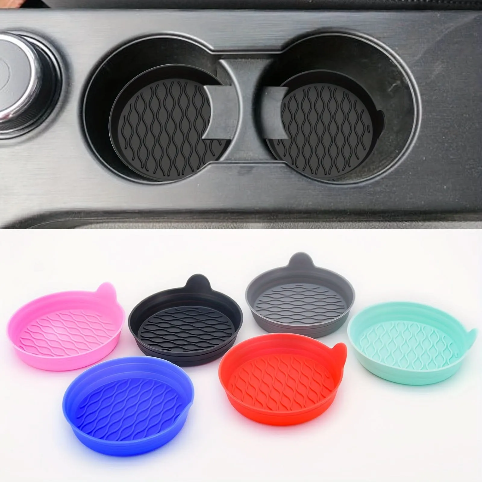 Silicone Car Coaster Set - Spill-Proof, Durable