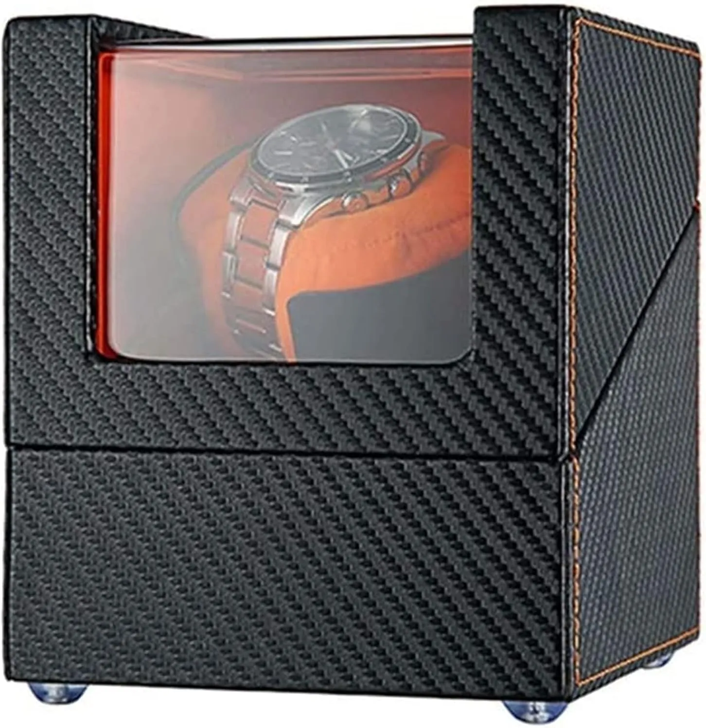 Single Watch Winder Box Silent Motor Flexible Plush Pillow 4 Rotation Modes Setting Automatic