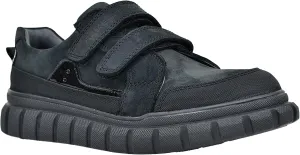 SIRRI Boys Black Leather School Shoes, Formal Smart Back to School Trainers