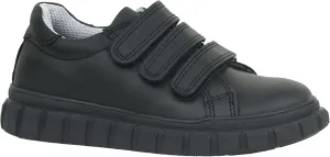 SIRRI Boys Black Leather School Shoes, Formal Smart Back to School Trainers