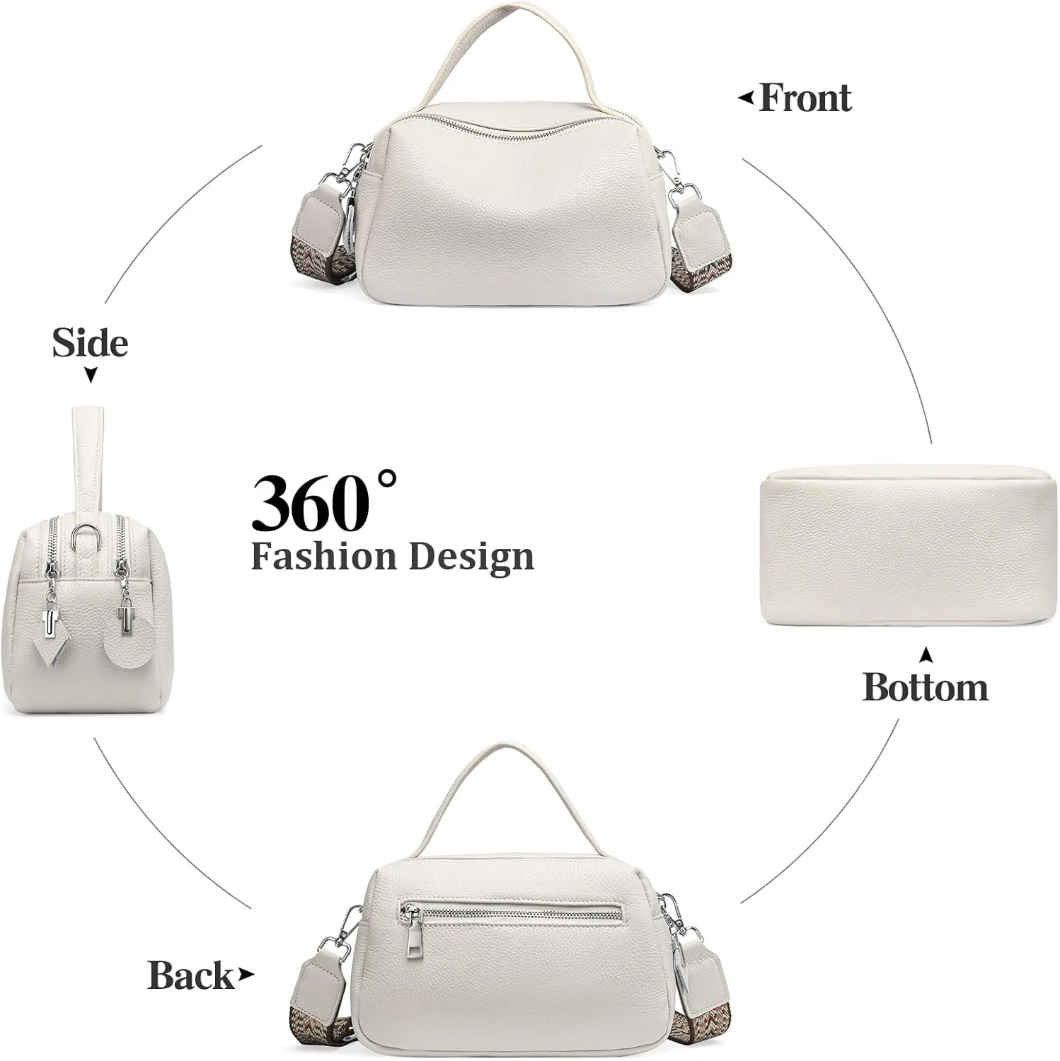 Small Crossbody Purse Leather Crossbody Bags for Women Fashion Handbag Cell Phone Crossover Shoulder Bag for Women