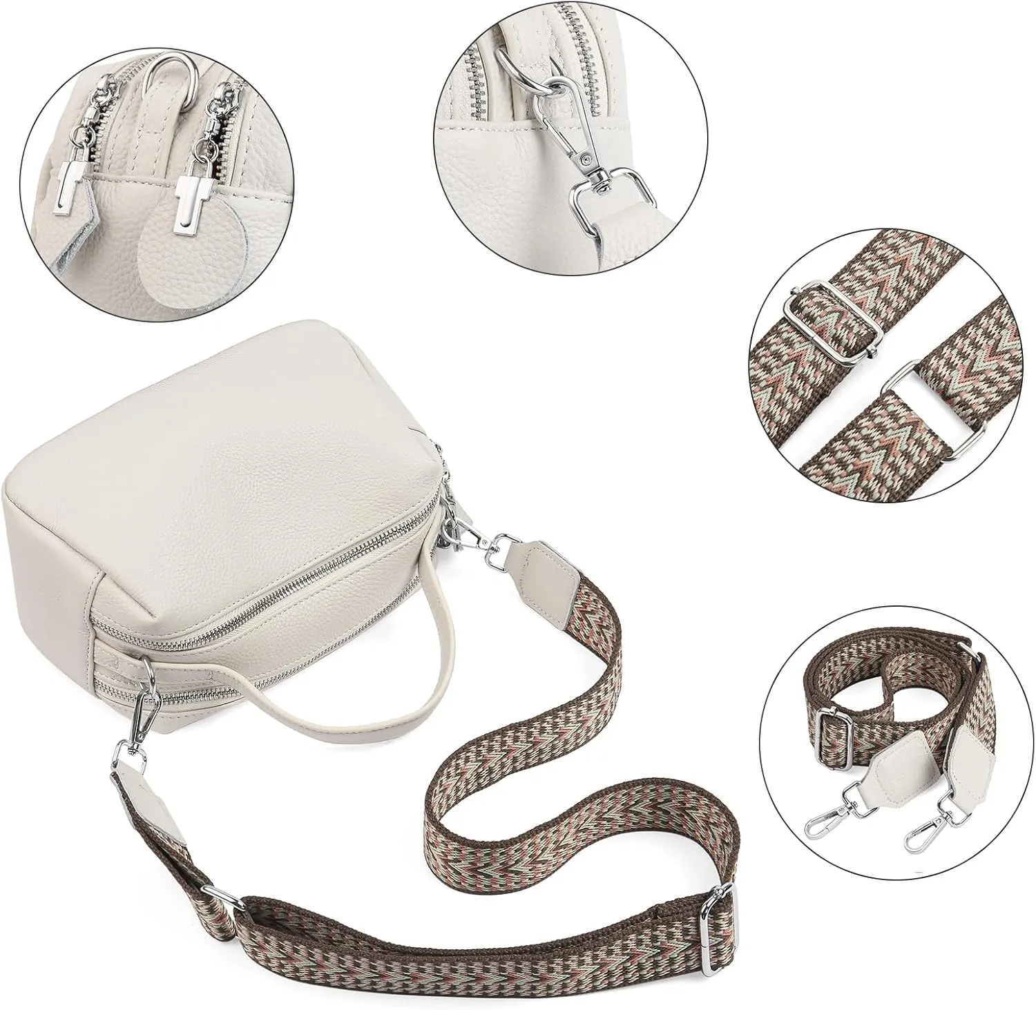 Small Crossbody Purse Leather Crossbody Bags for Women Fashion Handbag Cell Phone Crossover Shoulder Bag for Women