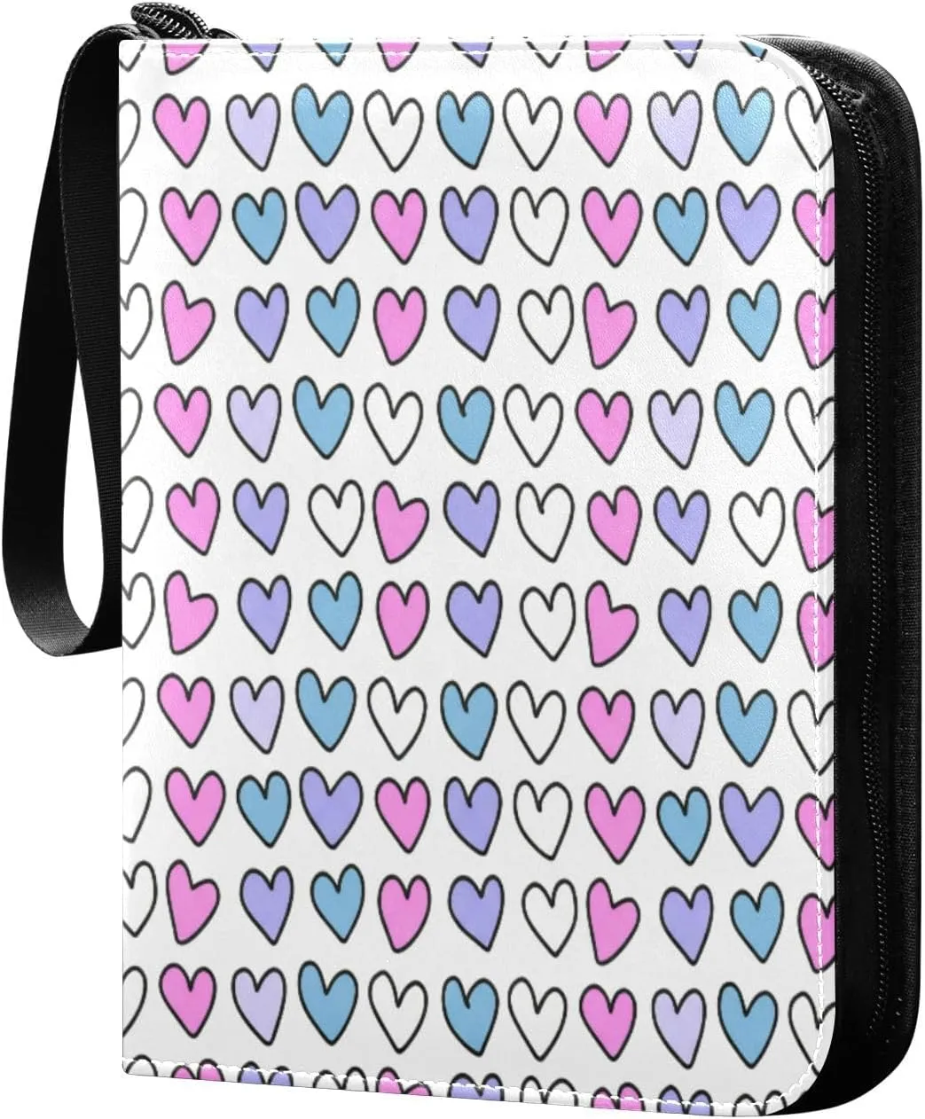 Small Hearts Card Binder 4 Pockets, 400 Pockets Trading Card Binder Removable Card Albums Card Holder for Games, Sports, Football, Baseball Cards