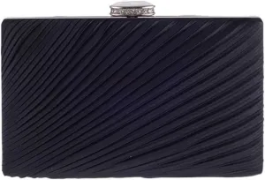 Small Square Clutch Bag Women's Bag Korean Version of The Dinner Party Bag Pleated Fabric Bag Set Diamond Bag(Black)