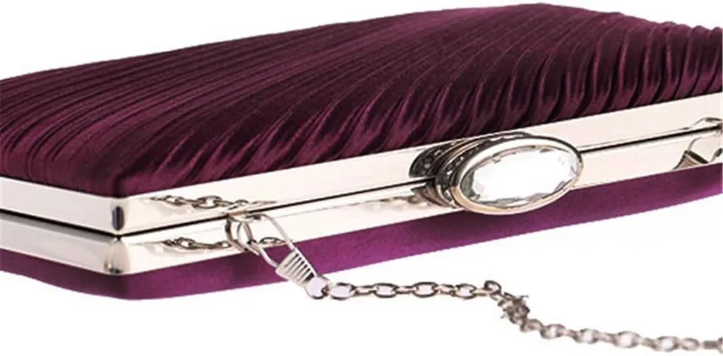 Small Square Clutch Bag Women's Bag Korean Version of The Dinner Party Bag Pleated Fabric Bag Set Diamond Bag(Black)