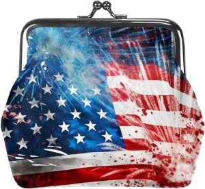 Small Wallet Women,Coin Purse For Women,American Flag Celebrate Holidays,Change Purse