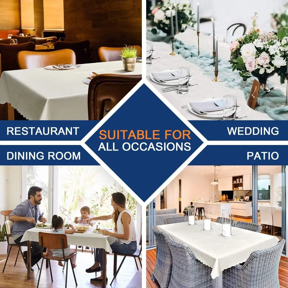 Smiry Rectangle Table Cloth, Waterproof Heavy Duty Vinyl Tablecloths, Wipeable Washable Table Cover for Kitchen and Dining Room (Grey, 60" X 84")