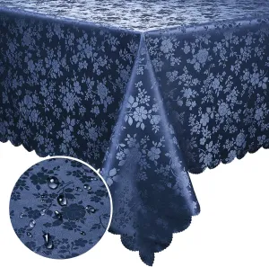 Smiry Rectangle Table Cloth, Waterproof Heavy Duty Vinyl Tablecloths, Wipeable Washable Table Cover for Kitchen and Dining Room (Navy Blue, 60" X 84")