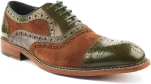Smith A-Lace Up Casual Brogue Smarts (Size 7, Olive)