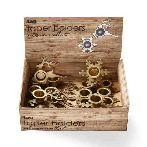 Snowflake and Reindeer Taper, Assortment, Sold Separately