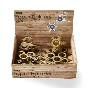 Snowflake and Reindeer Taper, Assortment, Sold Separately