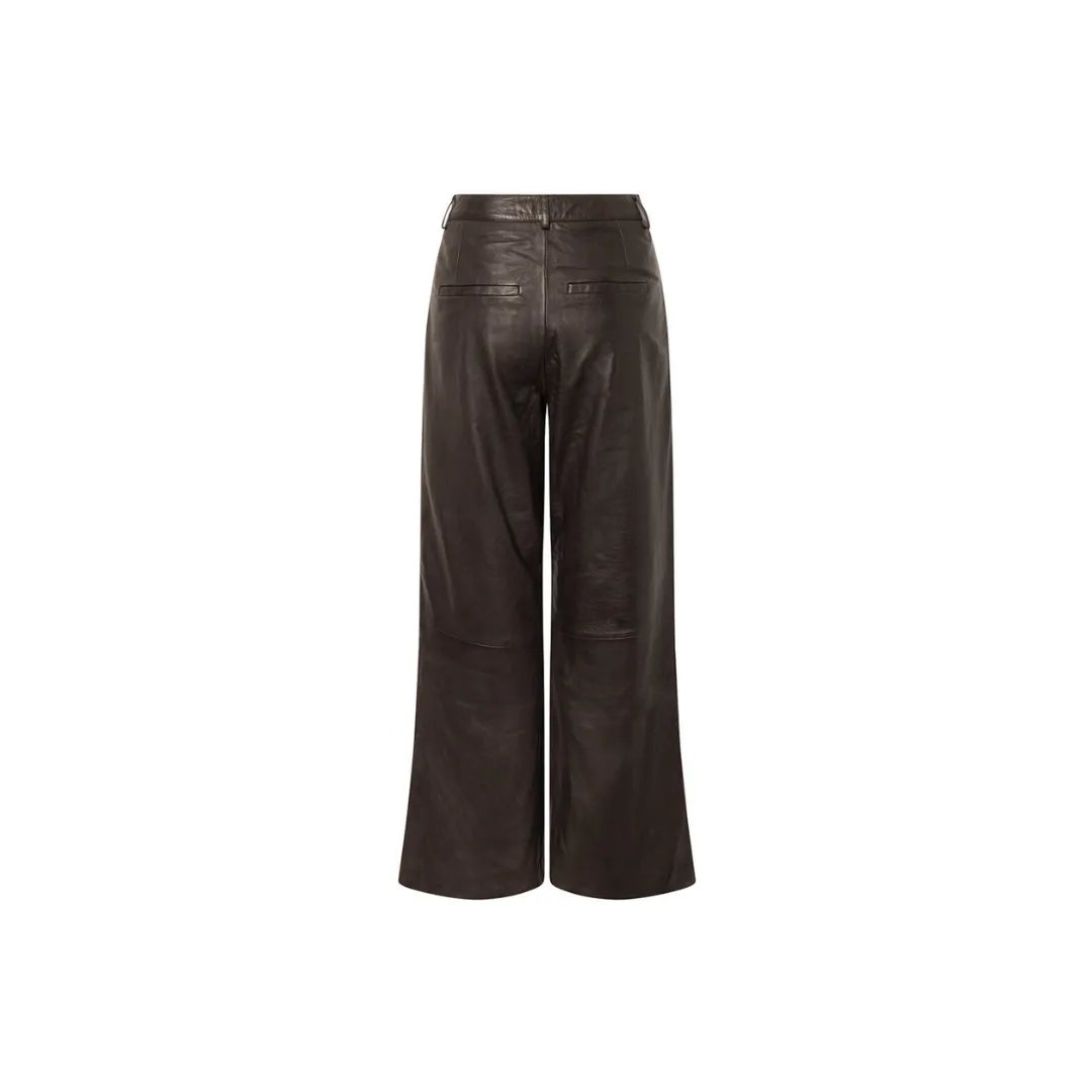 Soft leather pants leggings brown