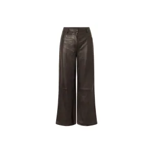 Soft leather pants leggings brown