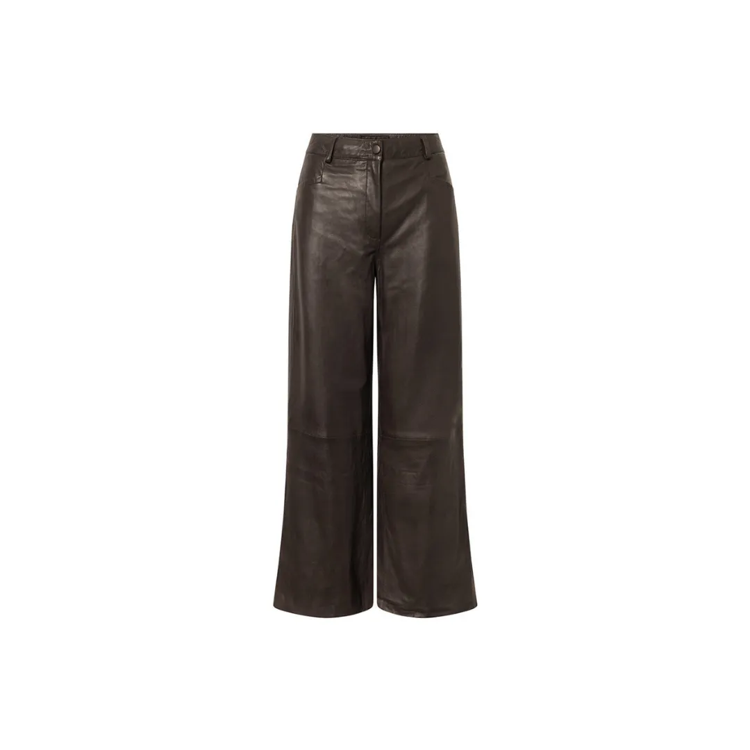Soft leather pants leggings brown