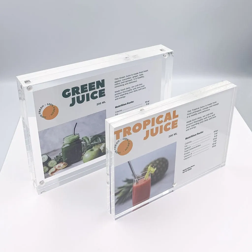 Solid Acrylic Sign Block Display Frames