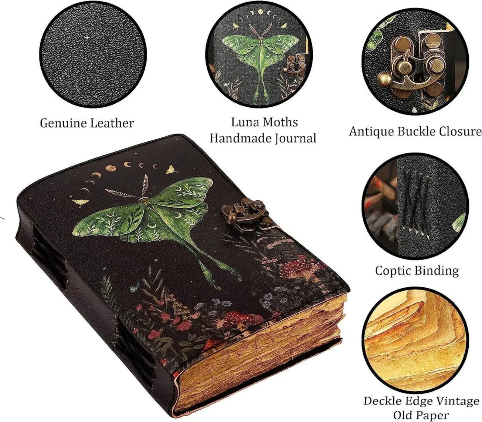 Spell Book of Shadows Luna Moth Journal