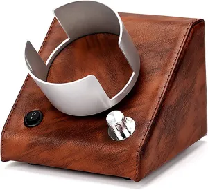 Spinner winding box Watch Winders - Retro Leather Watch Shaker Silent Motor Watch Winding Box Multi-gear Mechanical Watch Swing Device Dual-power Watch Storage Case with LED Light Quiet and well opera